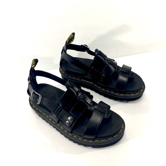 NEW DR MARTENS TERRY LEATHER STRAP SANDALS - Picture 12 of 15